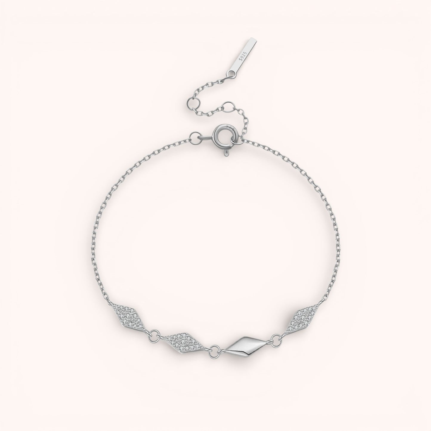 Diamond Pavé Chain 925 Sterling Silver Bracelet