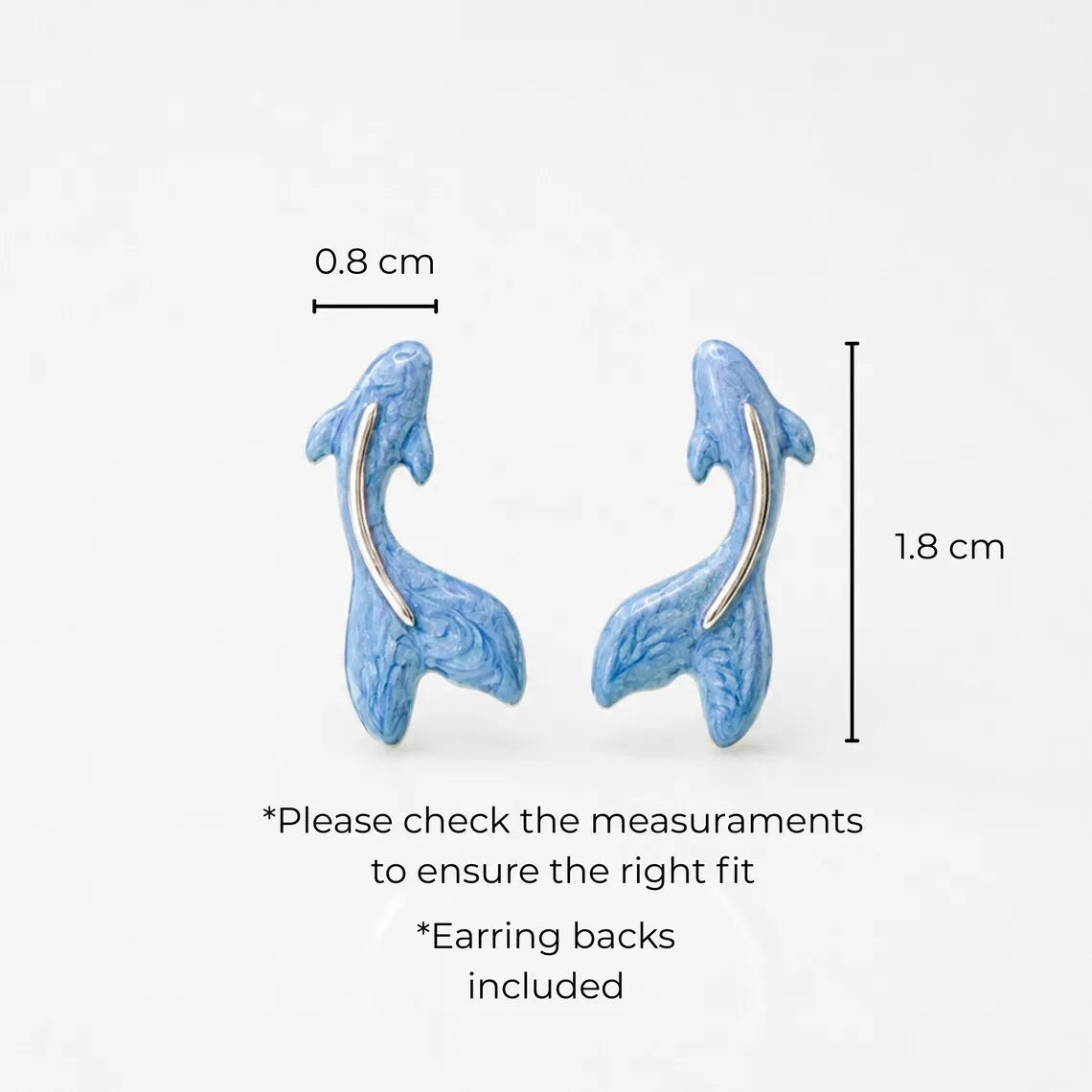 Blue Whale 925 Sterling Silver Earrings
