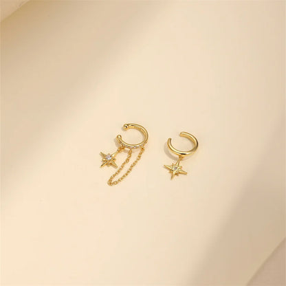 Star Charm 925 Sterling Silver Ear Cuffs