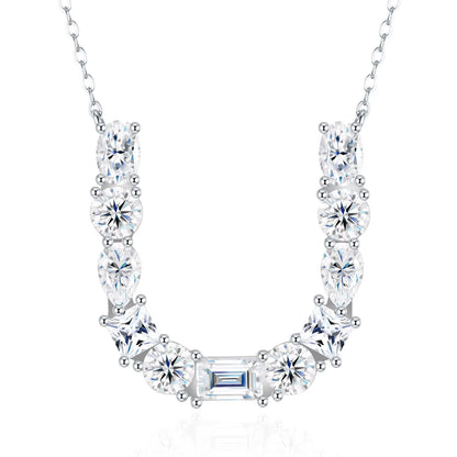 Moissanite Initial 925 Silver Necklace