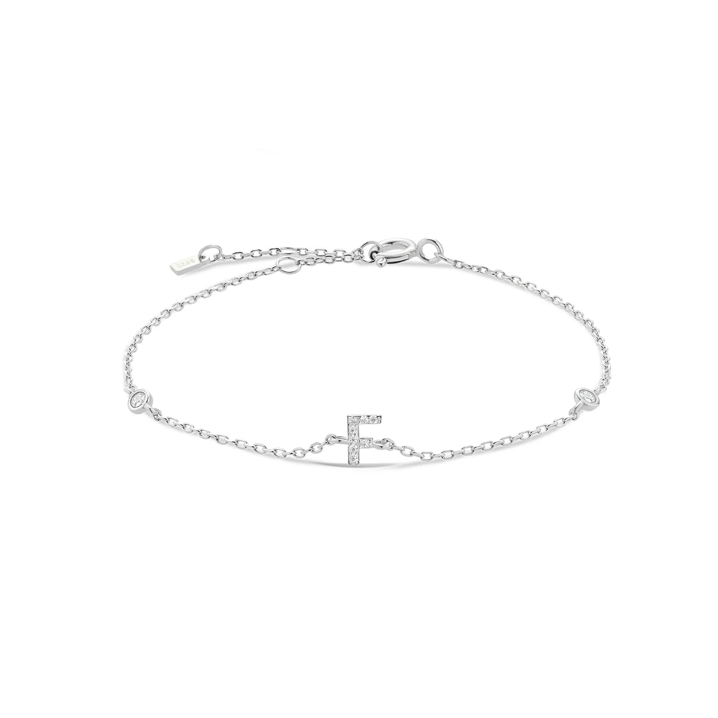 Initial Letter Bracelet (A–Z) – 925 Sterling Silver