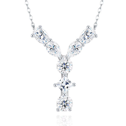 Moissanite Initial 925 Silver Necklace