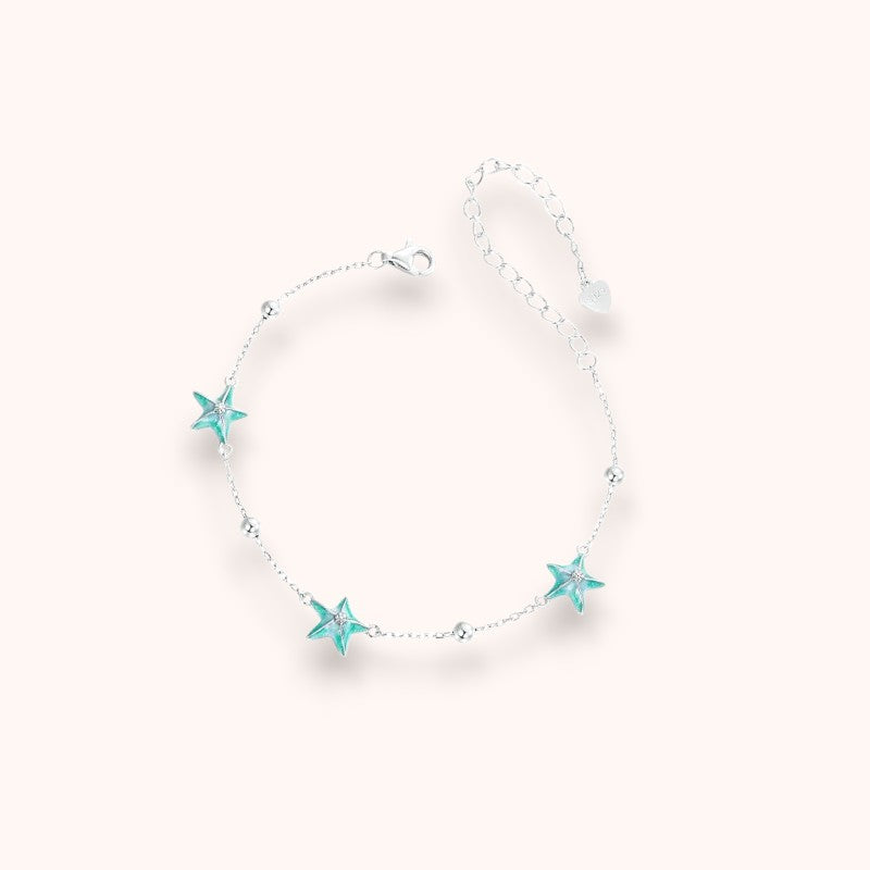 Blue Starfish 925 Sterling Silver Bracelet