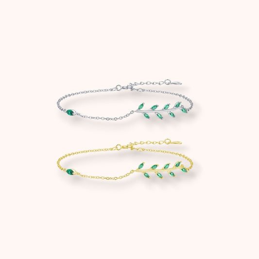 Leaf Cascade 925 Sterling Silver Bracelet