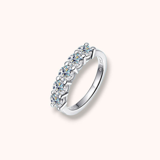 4mm D Color VVS1 Moissanite 925 Sterling Silver Ring