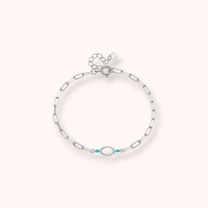 Ocean Link Blue Crystal 925 Sterling Silver Bracelet