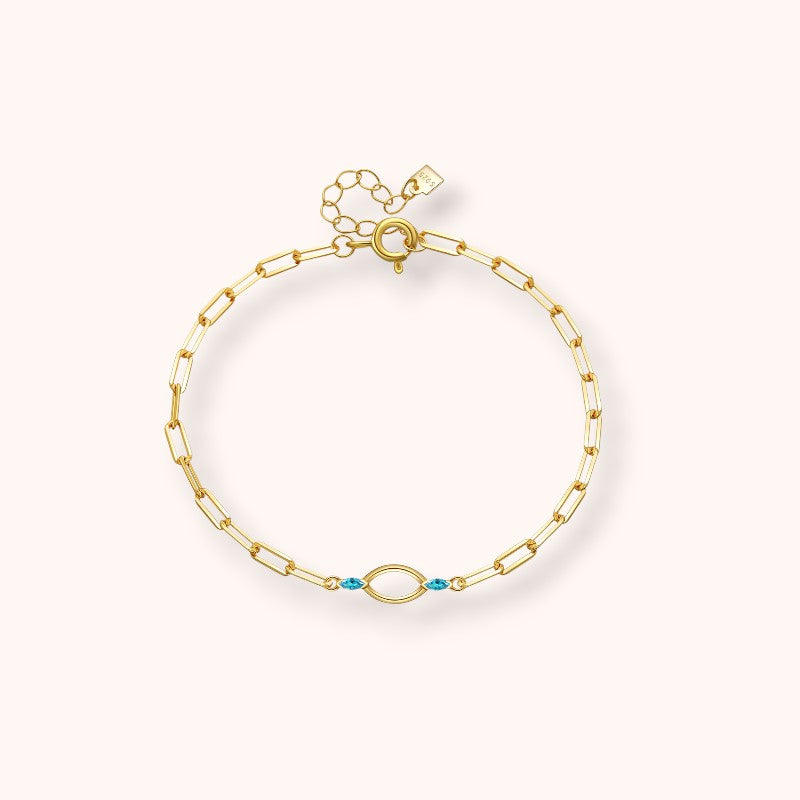 Ocean Link Blue Crystal 925 Sterling Silver Bracelet