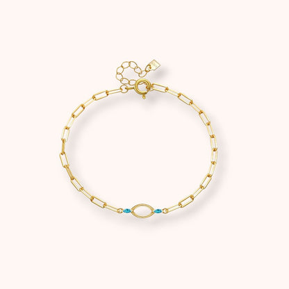 Ocean Link Blue Crystal 925 Sterling Silver Bracelet