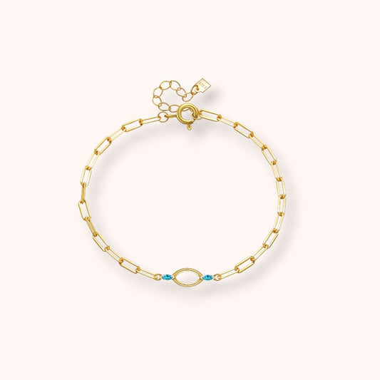 Ocean Link Blue Crystal 925 Sterling Silver Bracelet