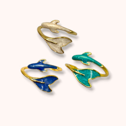 Mare D'Oro Whale Adjustable 925 Sterling Silver Ring