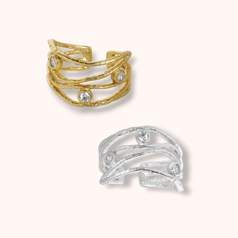 Tidal Layers 925 Sterling Silver Ring