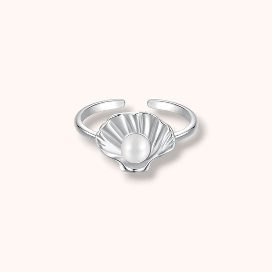 Shell Pearl Adjustable 925 Sterling Silver Ring