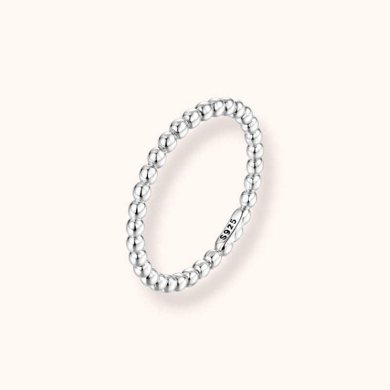 Eternity Bead 925 Sterling Silver Ring  | Minimal Silver Band Ring