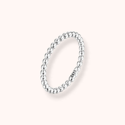 Eternity Bead 925 Sterling Silver Ring  | Minimal Silver Band Ring