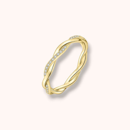 Twisted Moissanite Wave Ring 925 Sterling Silver | D Color VVS Eternity Ring