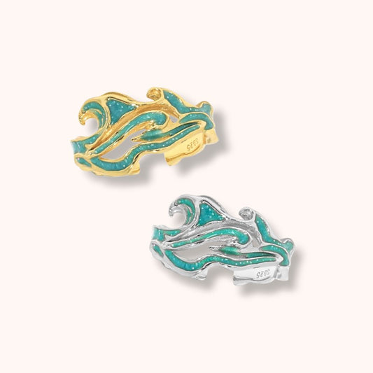 Big Wave Flow Unique 925 Sterling Silver Ring