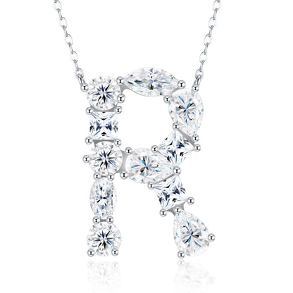 Moissanite Initial 925 Silver Necklace