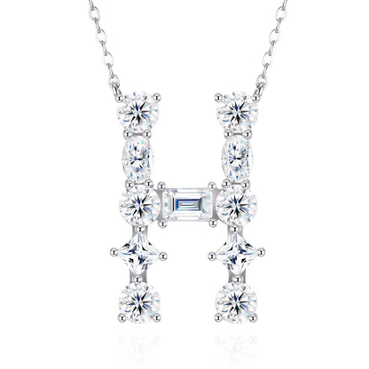 Moissanite Initial 925 Silver Necklace