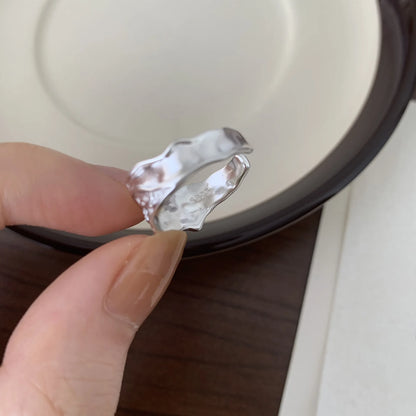 Chunky Wave Adjustable 925 Sterling Silver Ring