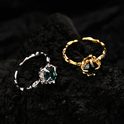 Emerald Flame 925 Sterling Silver Ring