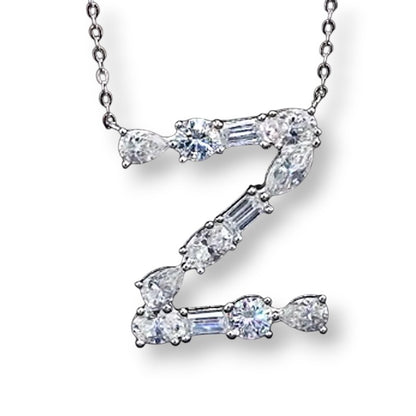 Moissanite Initial 925 Silver Necklace