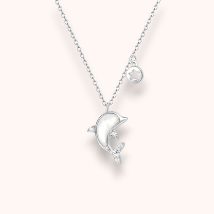 White Dolphin Necklace 925 Sterling Silver | Ocean-Inspired Necklace