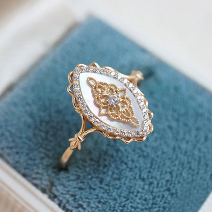 Shell Aura 925 Sterling Silver Ring