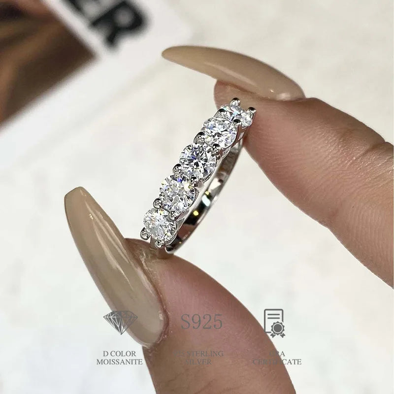 4mm D Color VVS1 Moissanite 925 Sterling Silver Ring