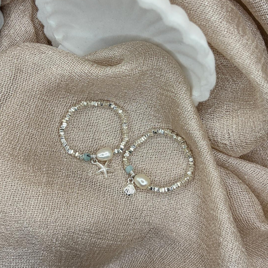 Ocean Pearl Charm 925 Sterling Silver Ring