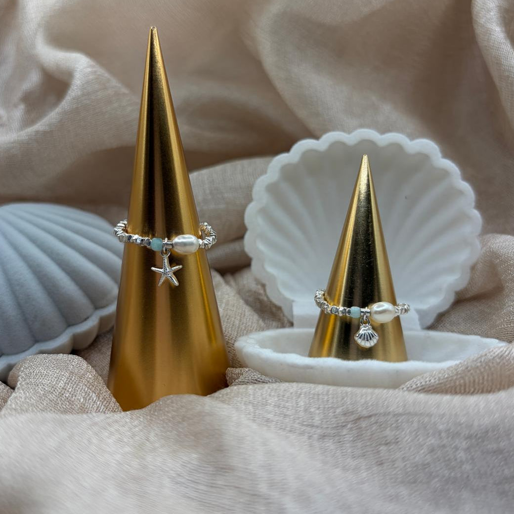 Ocean Pearl Charm 925 Sterling Silver Ring