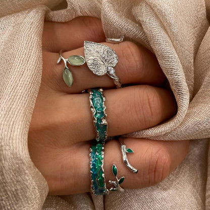 Green Sprout 925 Sterling Silver Ring