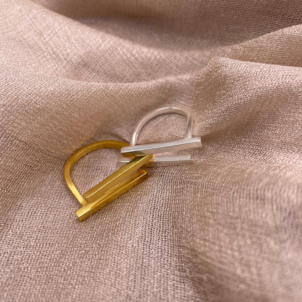 Geometric Bar Adjustable 925 Sterling Silver Ring