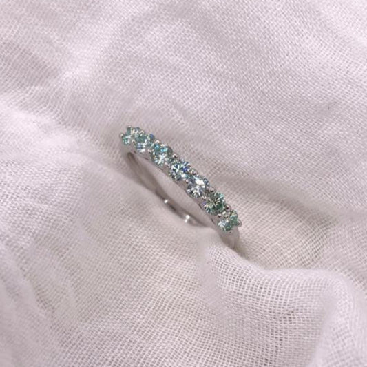 Moissanite Eternity 925 Sterling Silver Ring