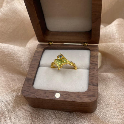 Emerald Leaf 925 Silver Ring