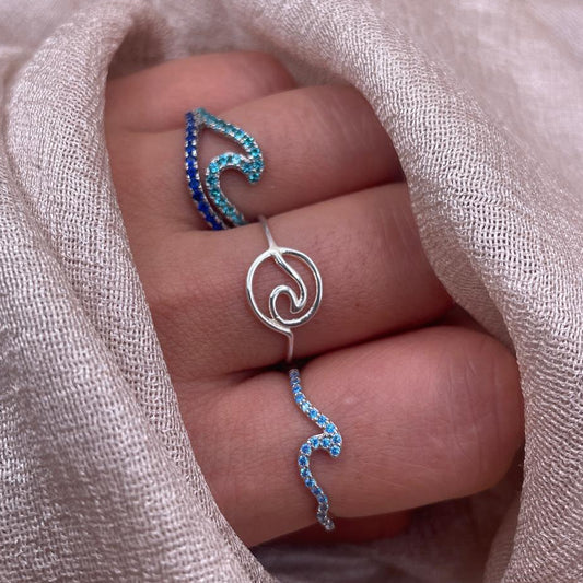 Round Wave 925 Sterling Silver Ring