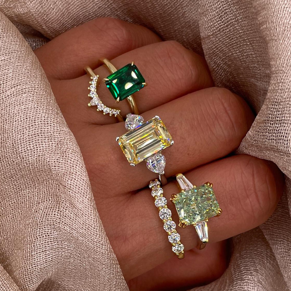 Emerald-Cut Zircon 925 Sterling Silver Ring