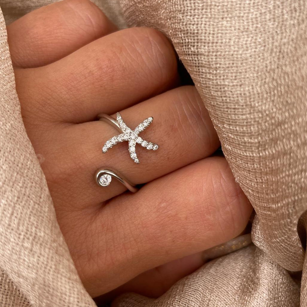Silver Starfish 925 Sterling Silver Ring