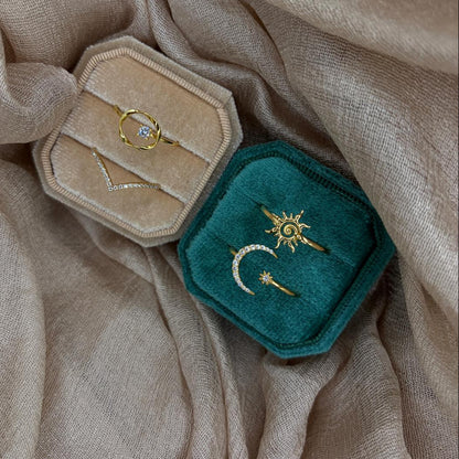 Sunburst Adjustable 925 Sterling Silver Ring