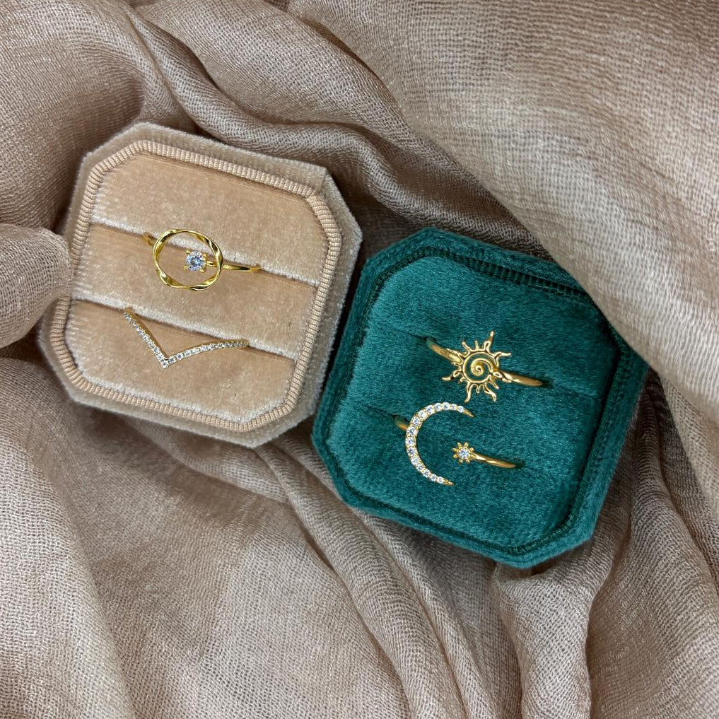 Moon & Star 925 Sterling Silver Ring