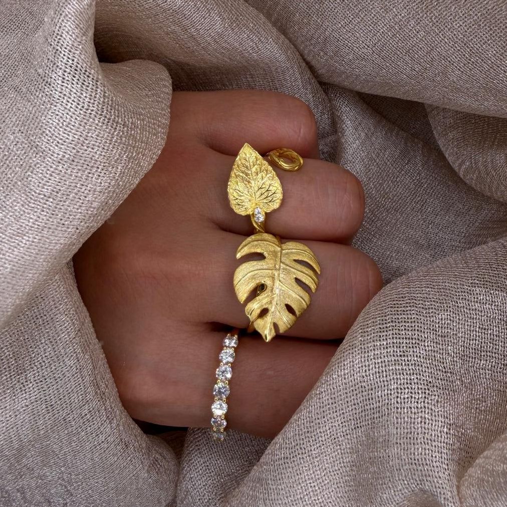 Monstera Leaf 925 Sterling Silver Ring