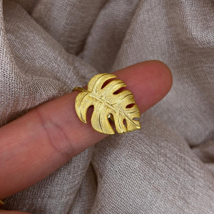 Monstera Leaf 925 Sterling Silver Ring