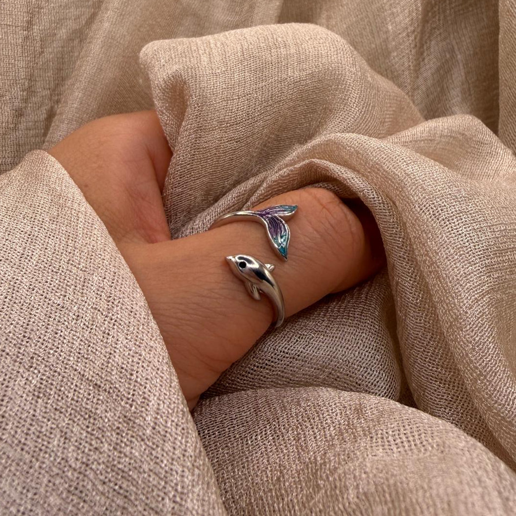 Dolphin & Tail 925 Sterling Silver Ring