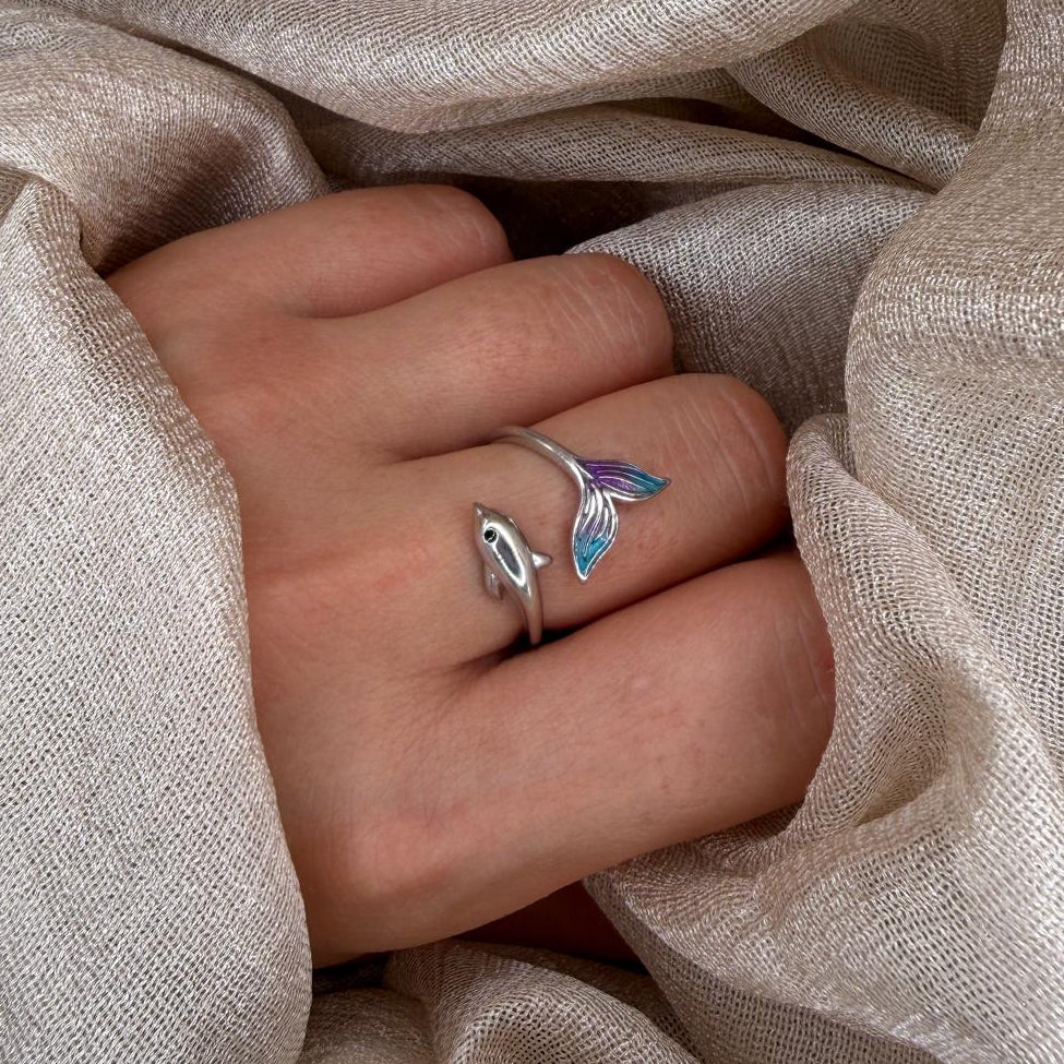 Dolphin & Tail 925 Sterling Silver Ring