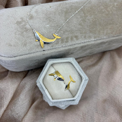 Golden Whale 925 Sterling Silver Necklace