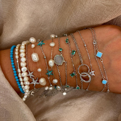 Blue Starfish 925 Sterling Silver Bracelet