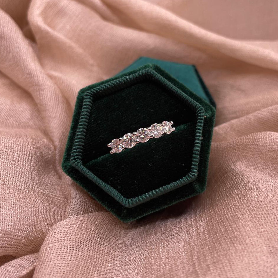 4mm D Color VVS1 Moissanite 925 Sterling Silver Ring