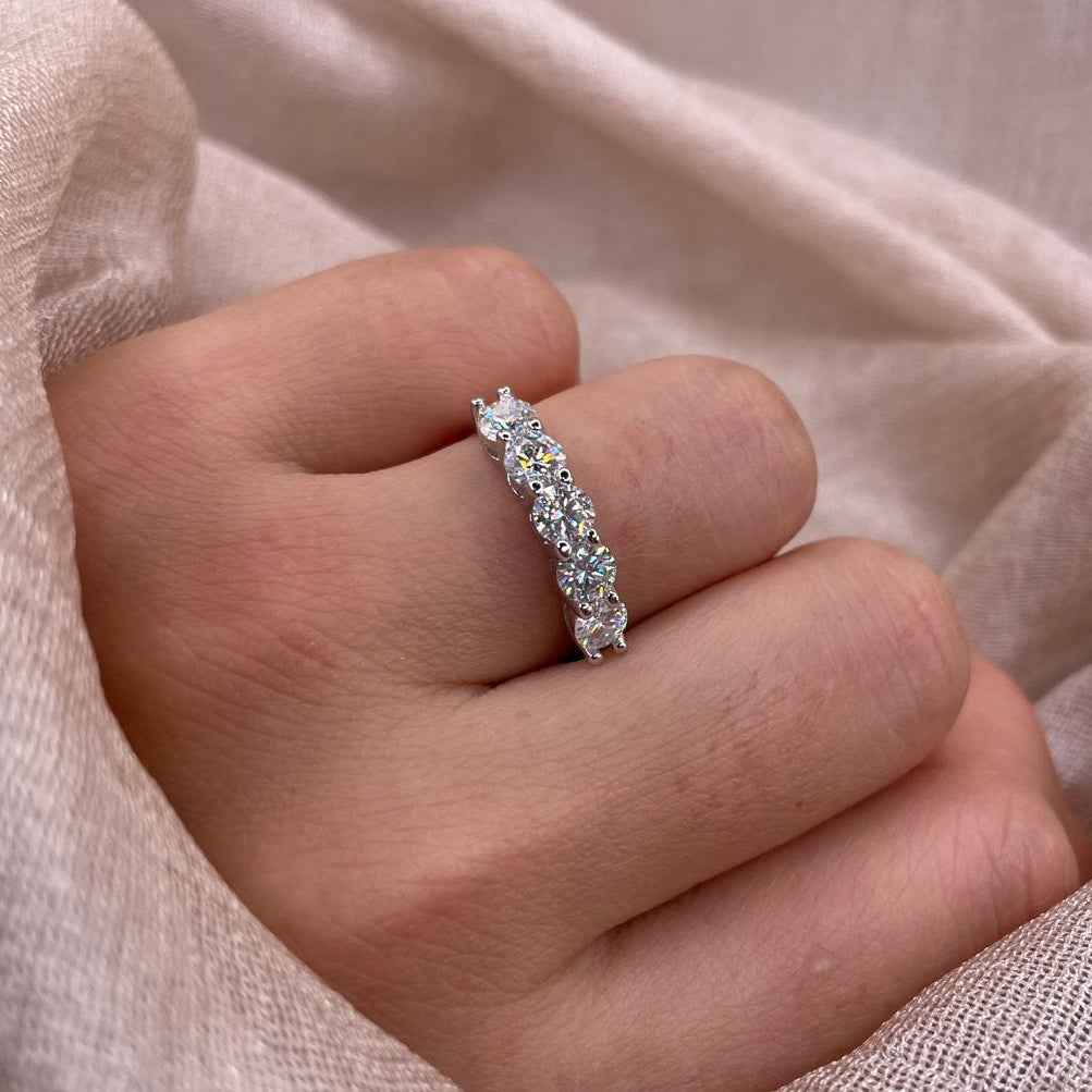 4mm D Color VVS1 Moissanite 925 Sterling Silver Ring