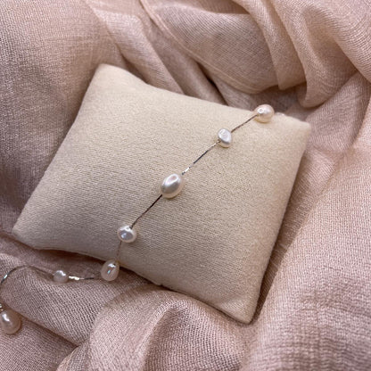 Baroque Freshwater Pearl 925 Sterling Silver Bracelet