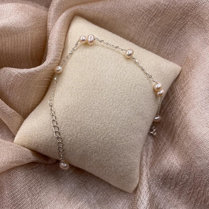 Soft Freshwater Pear 925 Sterling Silver Bracelet