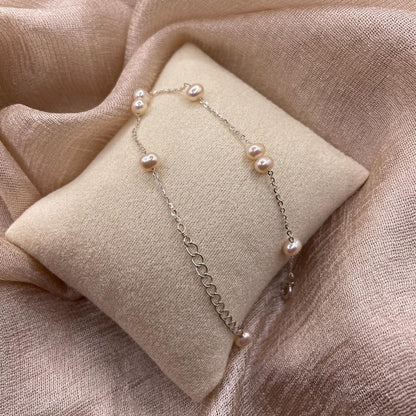 Soft Freshwater Pear 925 Sterling Silver Bracelet